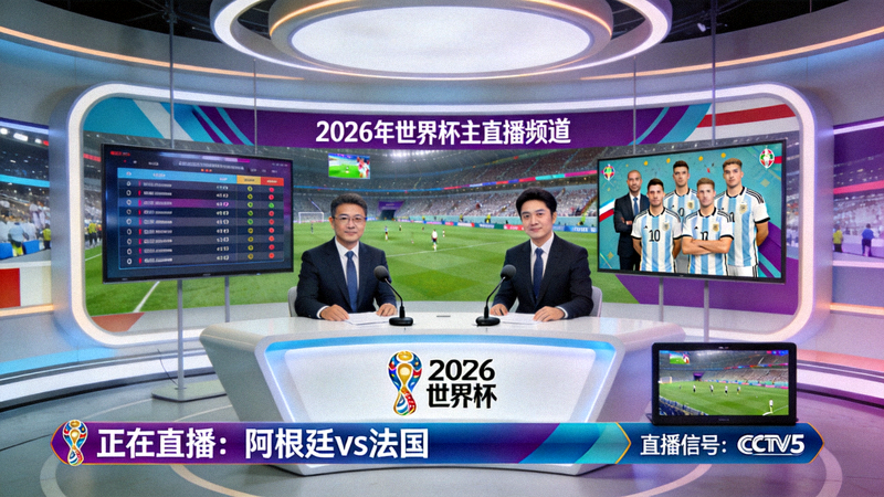 2026年世界杯主直播频道画面 - 高清足球比赛转播演播室